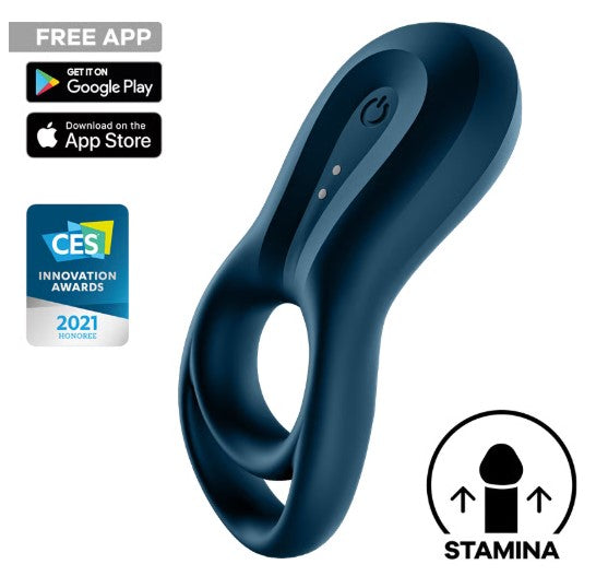 EPIC DUO ANILLO VIBRADOR CON APP MUNDIAL AZUL SATISFYER
