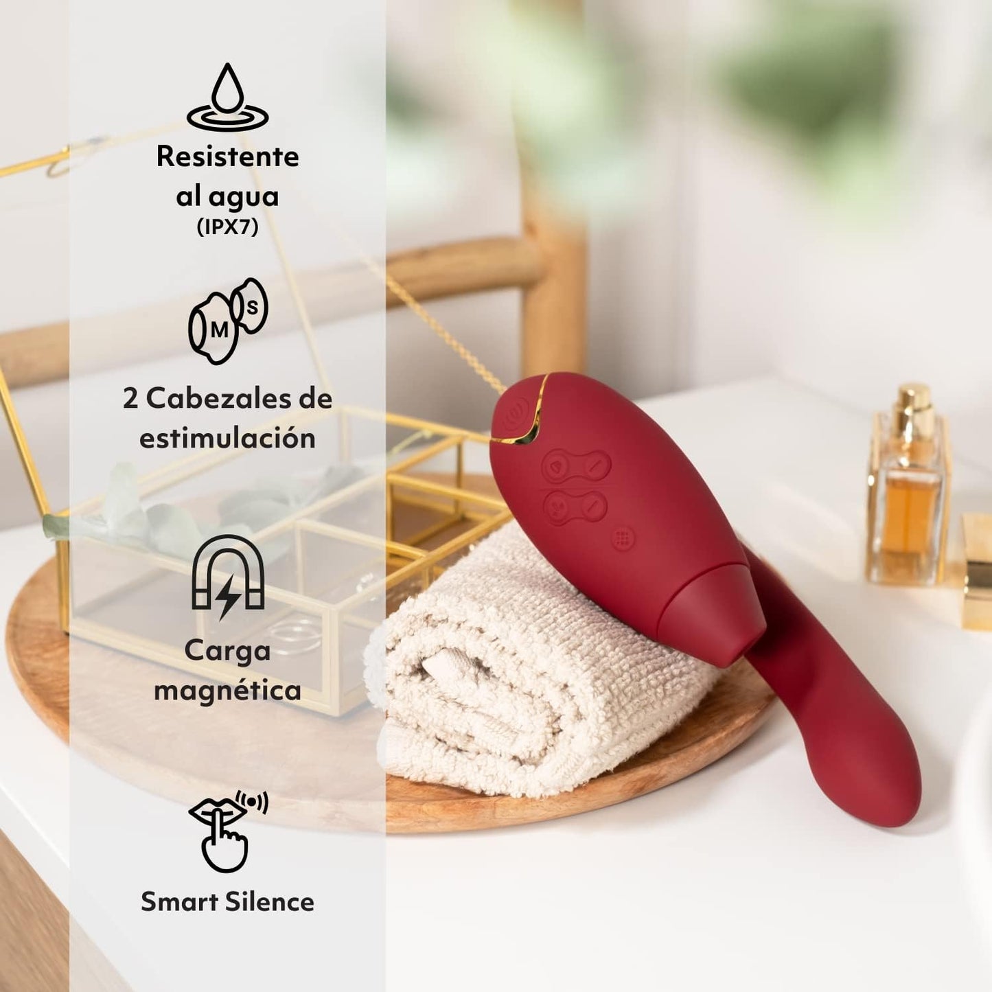 SUCCIONADOR DE CLÍTORIS WOMANIZER - DUO 2 ESTIMULADOR BURDEOS