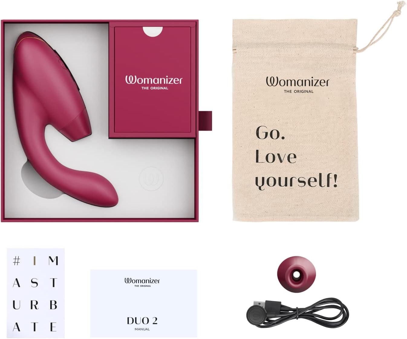 SUCCIONADOR DE CLÍTORIS WOMANIZER - DUO 2 ESTIMULADOR BURDEOS