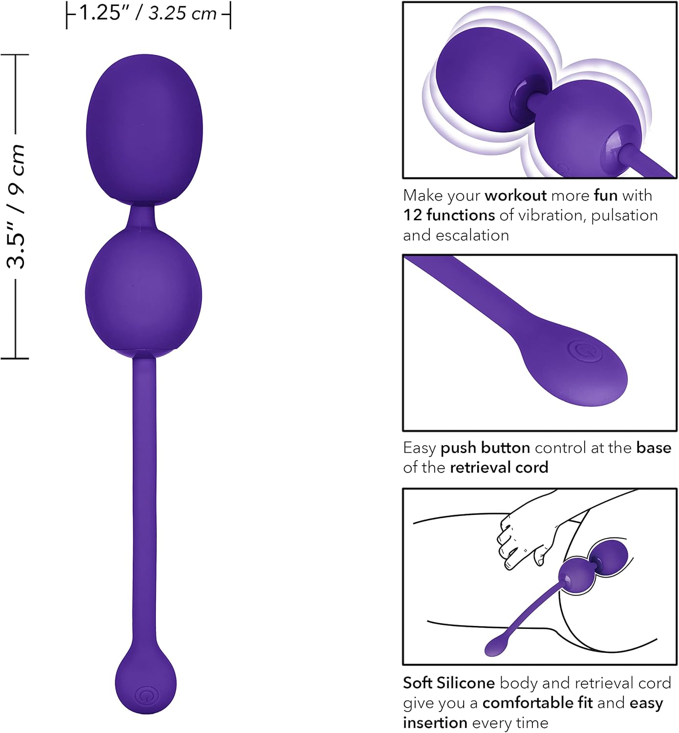 CALEXOTICS - BOLAS VIBRADORAS DUAL KEGEL RECARGABLES LILA