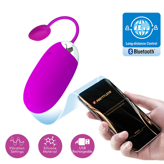 ABNER HUEVO VIBRADOR CON APP MORADO RECARGABLE USB