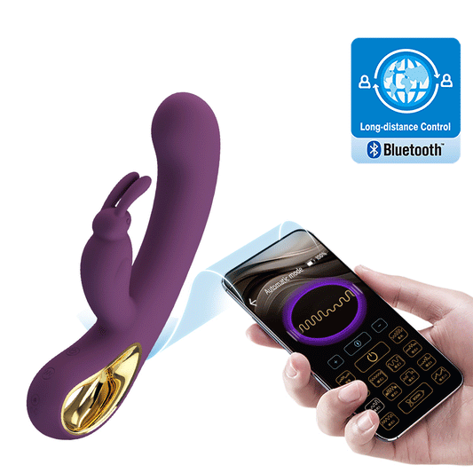 LIAM VIBRADOR RABBIT 12 FUNCIONES CON APP MORADO RECARGABLE USB