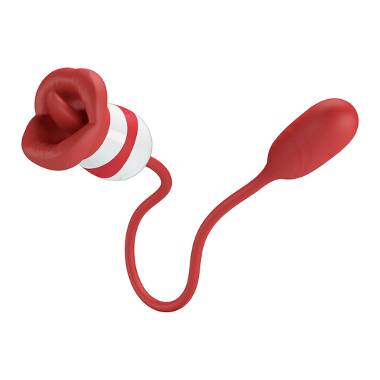ALIYAH ESTIMULADOR DE CLITORIS CON LENGUA Y HUEVO VIBRADOR BOCA ROJO