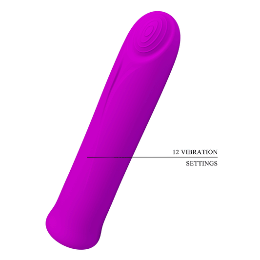 CURTIS MINI VIBRADOR SUPER POWER 12 VIBRACIONES SILICONA VIOLETA RECARGABLE USB