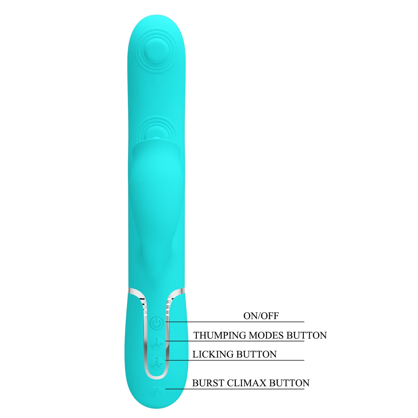 PRETTY LOVE - VIBRADOR RABBIT CON LICKING VERDE AGUA