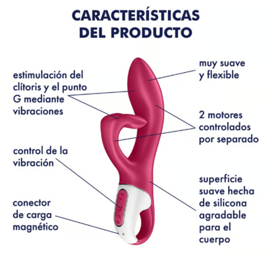 EMBRACE ME VIBRADOR RABBIT FLEXIBLE PARA PUNTO G Y CLÍTORIS SATISFYER