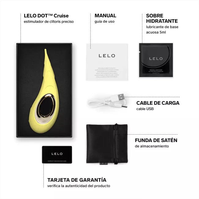 MASAJEADOR ESTIMULADOR DE CLITORIS ALTA GAMA LELO - DOT CRUISE AMARILLO