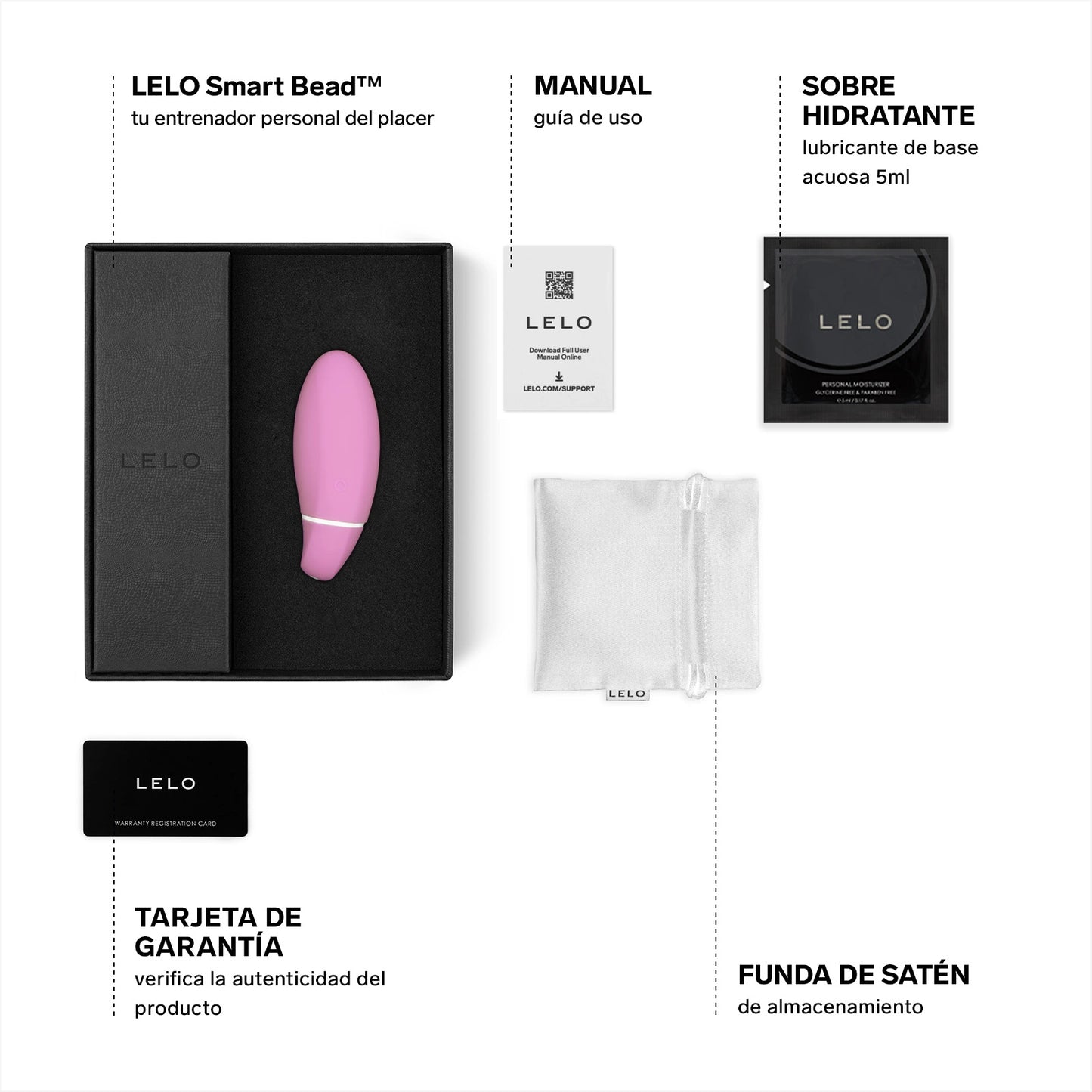 HUEVO VIBRADOR LELO - LUNA SMART BEAD ROSA