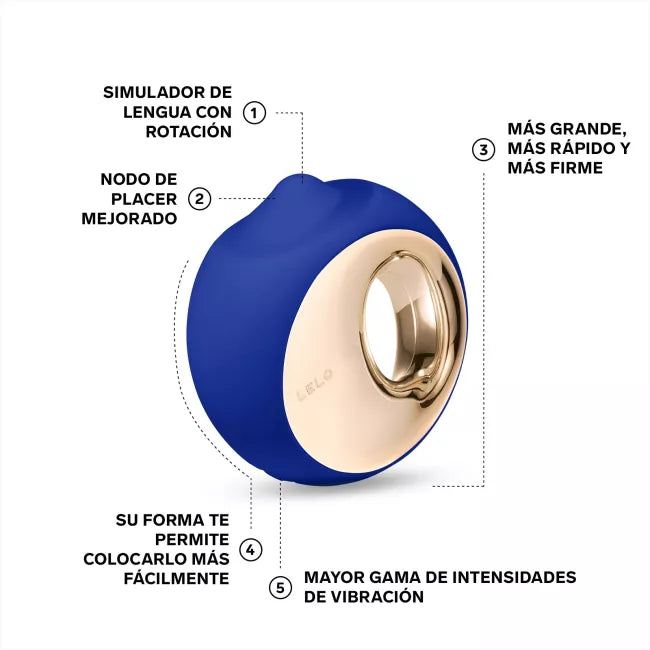 ORA 3 MIDNIGHT AZUL ESTIMULADOR DE CLITORIS CON LENGUA ALTA GAMA LELO