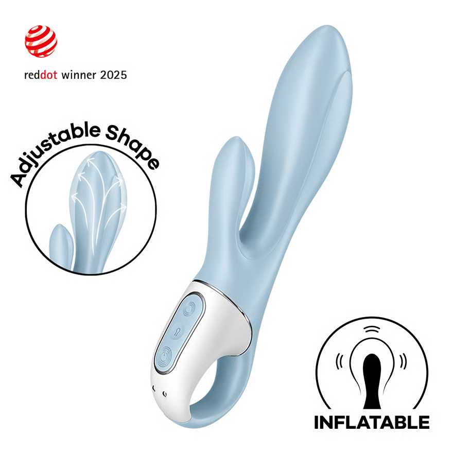 AIR PUMP BUNNY 1 VIBRADOR RABBIT INFLABLE AZUL RECARGABLE USB SATISFYER