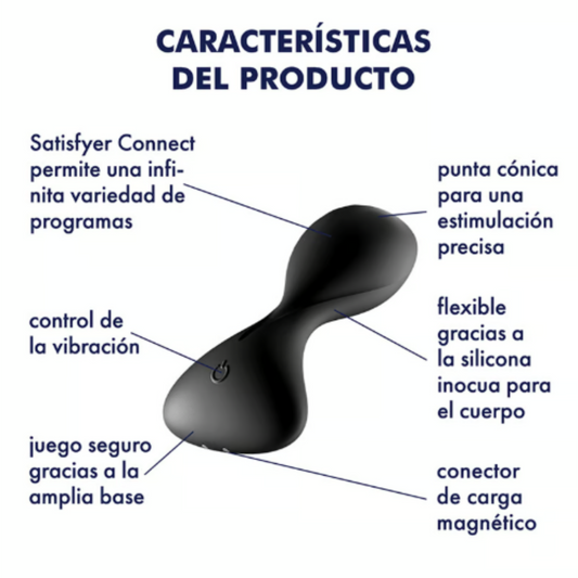 PLUG ANAL VIBRADOR UNISEX CON APP SATISFYER - TRENDSETTER