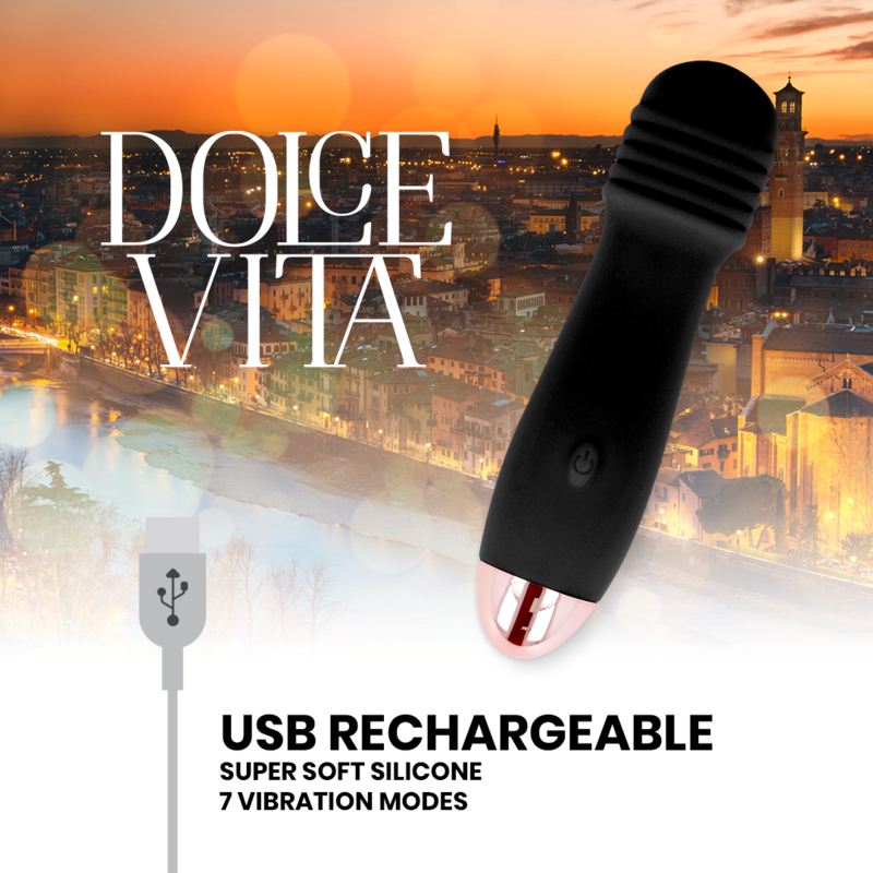 TRES MINI VIBRADOR RECARGABLE USB NEGRO 7 VELOCIDADES