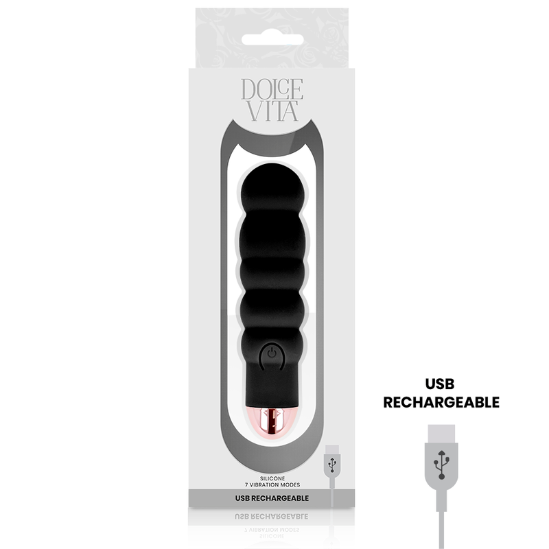 SIX MINI VIBRADOR RECARGABLE NEGRO 7 VELOCIDADES