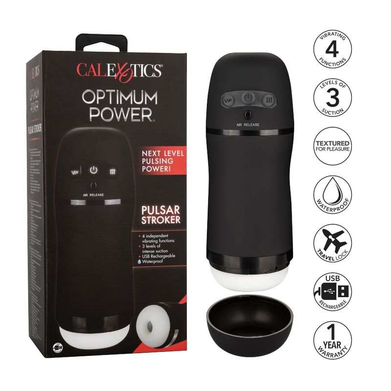 CALEXOTICS - OPTIMUM POWER MASTURBADOR CON VIBRACIÓN Y SUCCIÓN