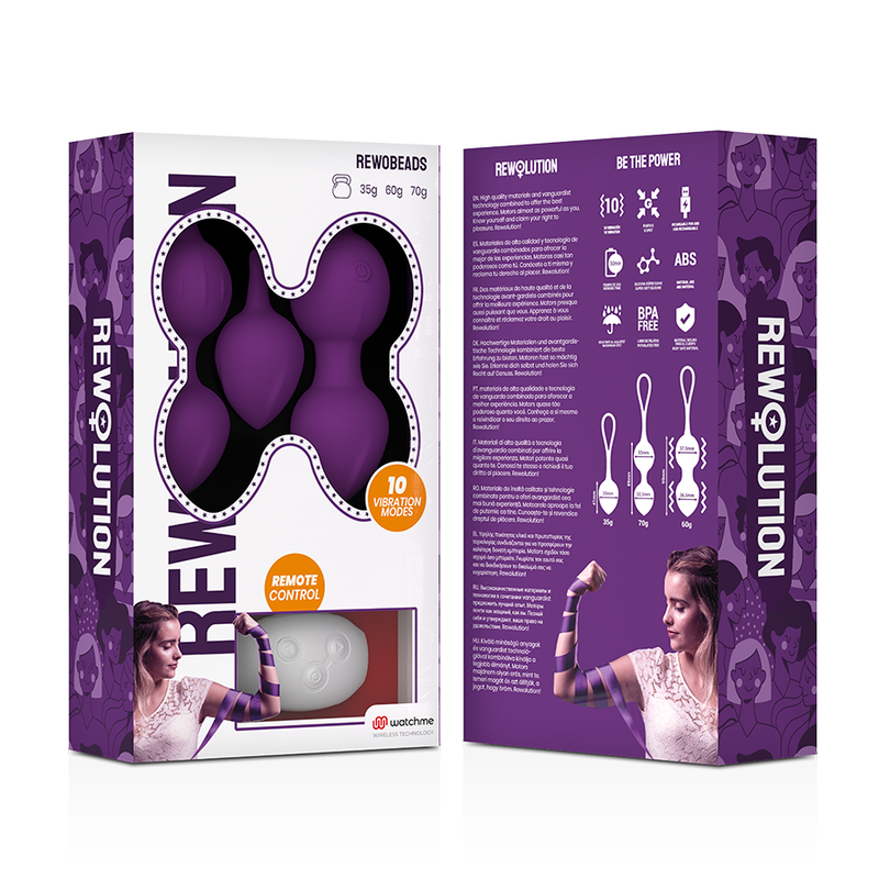 REWOLUTION - REWOBEADS BOLAS VIBRADORAS CONTROL REMOTO WATCHME 35GRS + 60GRS + 70GRS