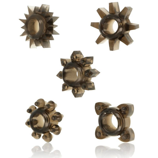 SET 5 ANILLOS SILICONA PARA TESTICULOS Y PENE