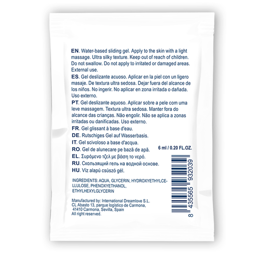 GEL DESLIZANTE WATERFEEL - BASE AGUA NEUTRO 6 ML