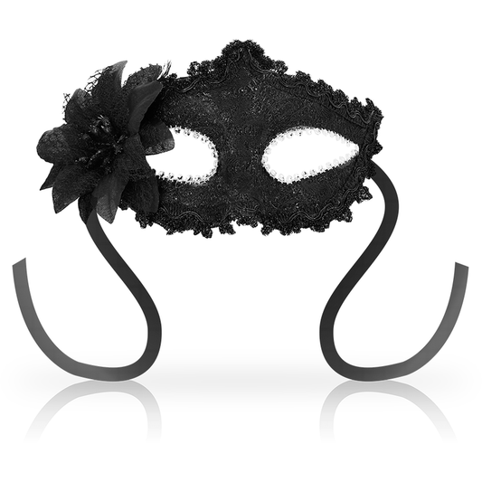 ANTIFAZ OHMAMA - MASKS ESTILO VENECIANO FLOR LATERAL -  NEGRA