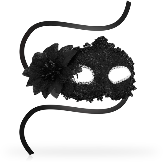 ANTIFAZ OHMAMA - MASKS ESTILO VENECIANO FLOR LATERAL -  NEGRA