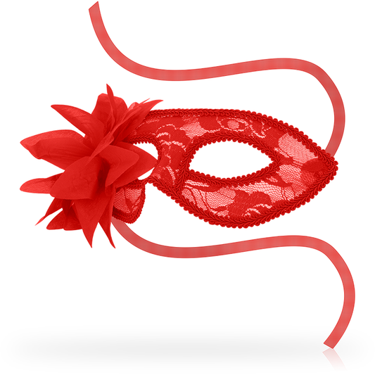 ANTIFAZ OHMAMA - MASKS CON ENCAJES Y FLOR ROJO
