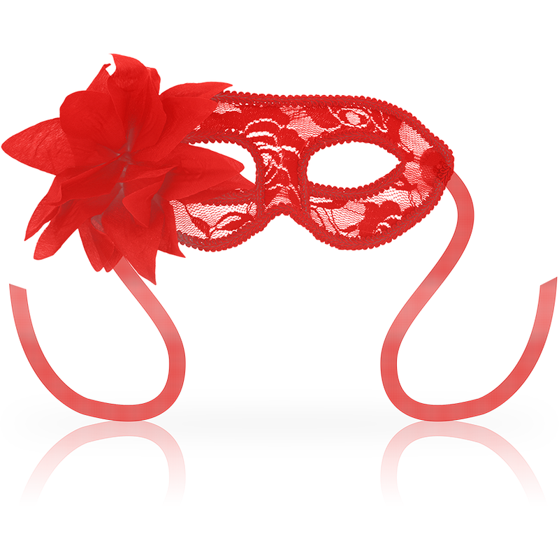 ANTIFAZ OHMAMA - MASKS CON ENCAJES Y FLOR ROJO