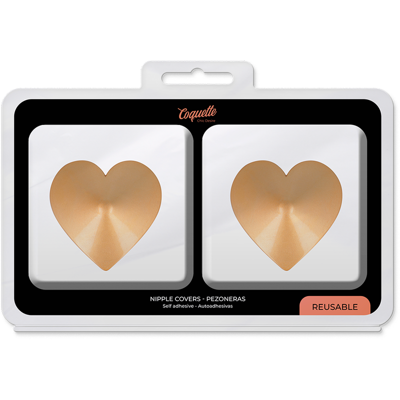 CUBRE PEZONES COQUETTE CHIC DESIRE - METAL CORAZONES DORADOS