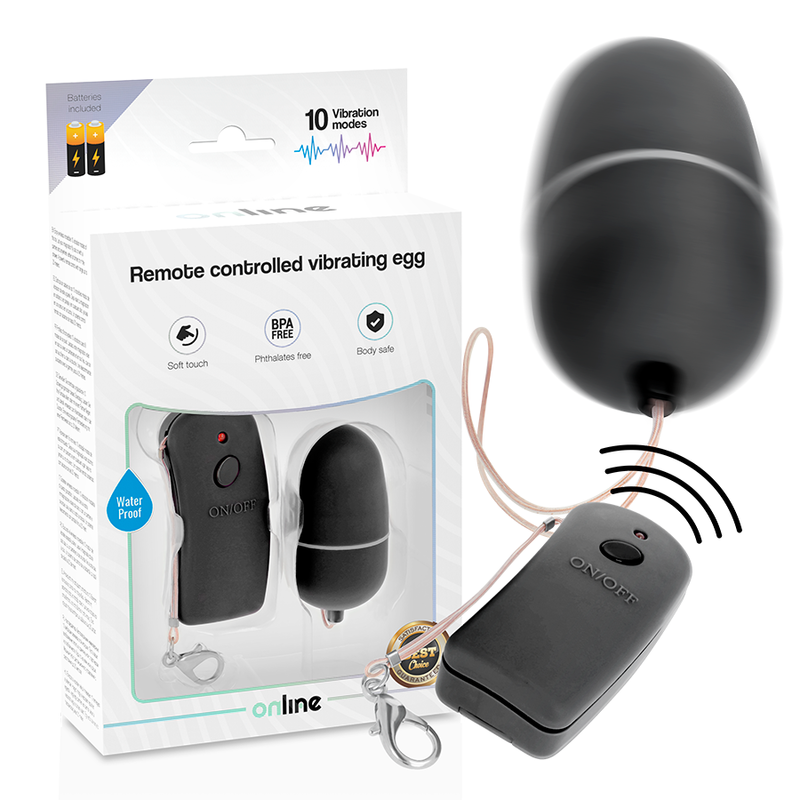 HUEVO VIBRADOR ONLINE - CON MANDO CONTROL REMOTO NEGRO