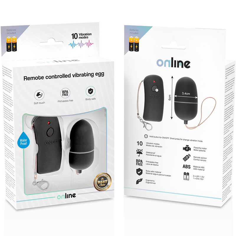 HUEVO VIBRADOR ONLINE - CON MANDO CONTROL REMOTO NEGRO