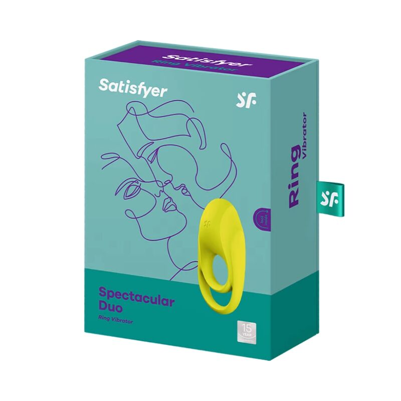 SPECTACULAR DUO ANILLO VIBRADOR AMARILLO RECARGABLE USB SATISFYER