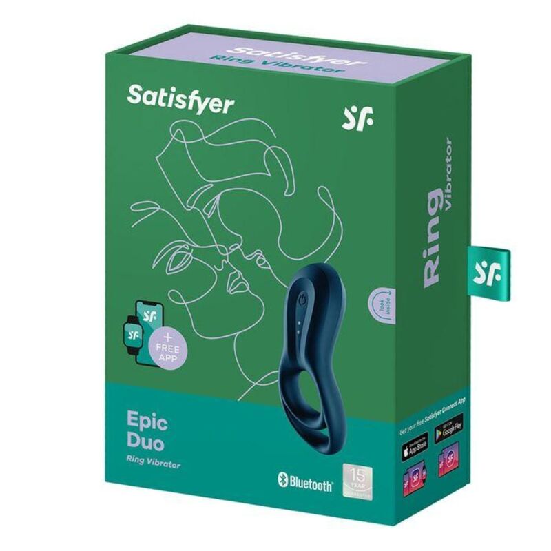 EPIC DUO ANILLO VIBRADOR CON APP MUNDIAL AZUL SATISFYER