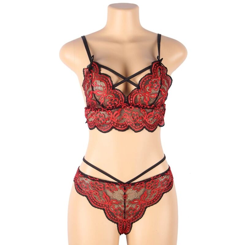 SET DOS PIEZAS TOP Y PANTIES ENCAJE SUBBLIME