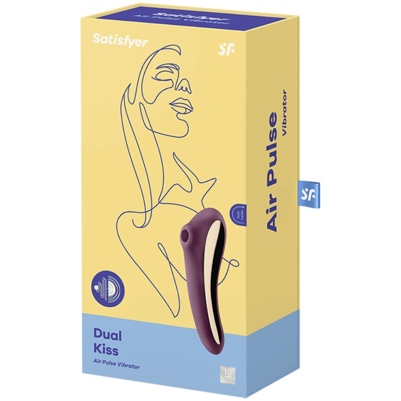 ESTIMULADOR POR ONDAS DE PRESIÒN Y VIBRADOR G SPOT SATISFYER - DUAL KISS PURPURA