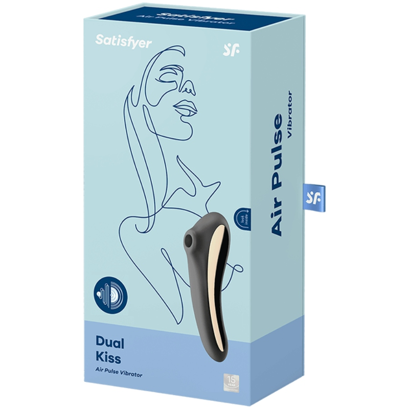 DUAL KISS ESTIMULADOR POR ONDAS DE PRESIÒN Y VIBRADOR G SPOT SATISFYER NEGRO