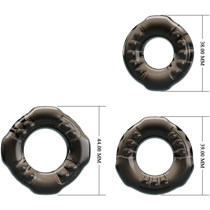 YVONNE SET 3 ANILLOS PENE SILICONA FLEXIBLES