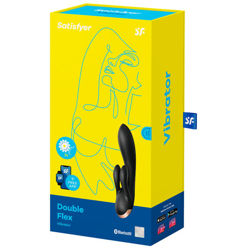 VIBRADOR RABBIT PARA CLITORIS Y PUNTO G CON APP SATISFYER DOUBLE FLEX