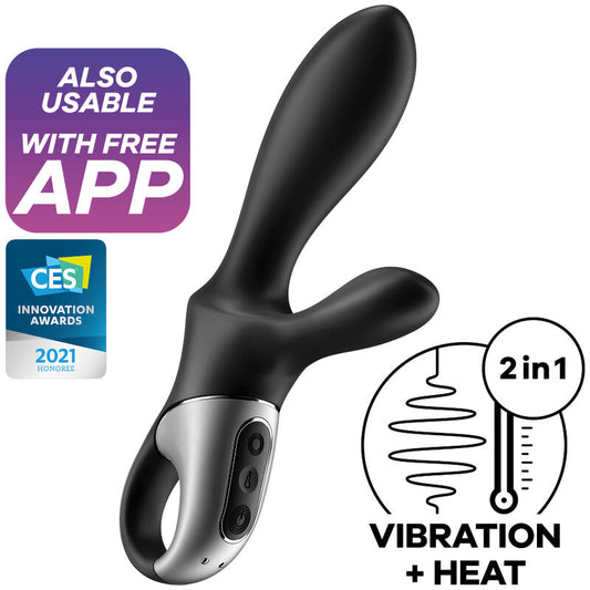 HEAT CLIMAX+ VIBRADOR ANAL PROSTÁTICO CON APP NEGRO
