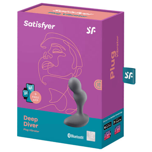 PLUG ANAL VIBRADOR UNISEX SILICONA CON APP SATISFYER - DEEP DIVER