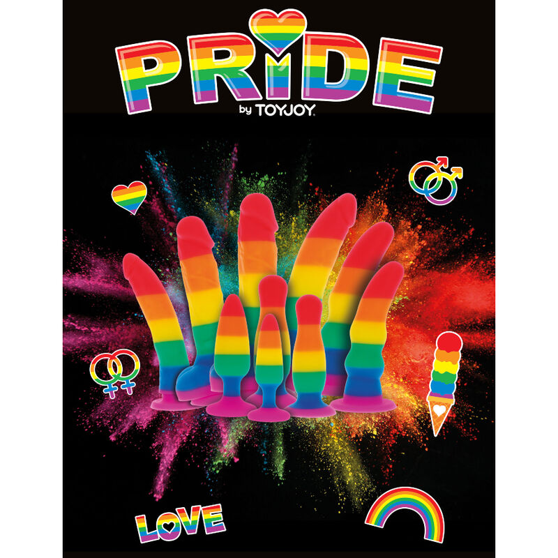 PLUG ANAL CÓNICO SILICONA PRIDE - PLUG HUNK BANDERA LGBT 10,5 CM