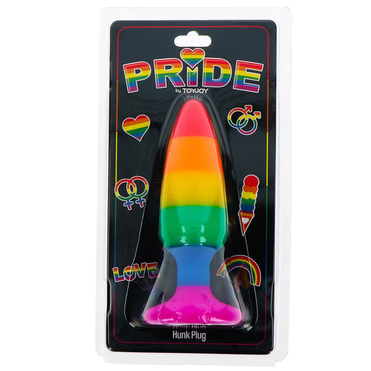 PLUG ANAL CÓNICO SILICONA PRIDE - PLUG HUNK BANDERA LGBT 10,5 CM