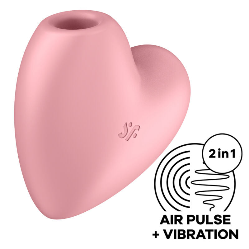 CUTIE HEART AZUL ESTIMULADOR Y VIBRADOR ONDAS DE PRESIÓN SATISFYER
