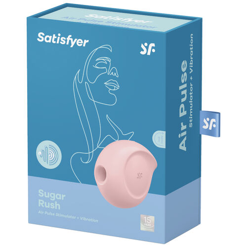 SUGAR RUSH ROSA ESTIMULADOR Y VIBRADOR ONDAS DE PRESIÓN SATISFYER