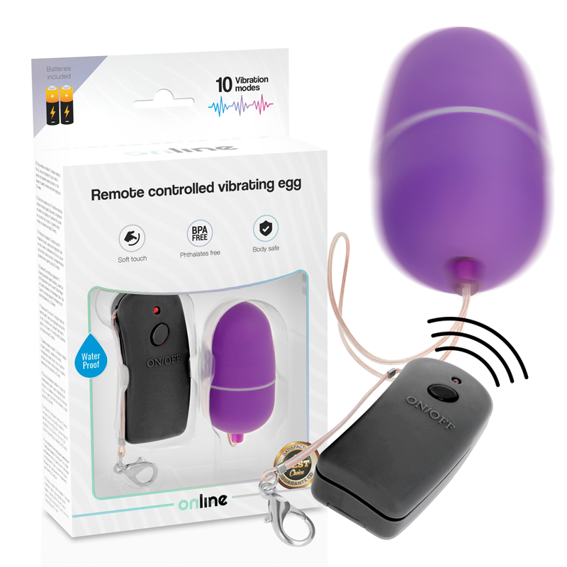 HUEVO VIBRADOR ONLINE - CON MANDO CONTROL REMOTO LILA
