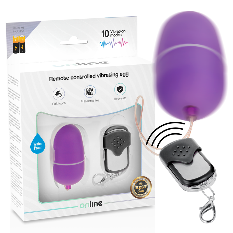 HUEVO VIBRADOR ONLINE - CONTROL REMOTO TALLA M LILA