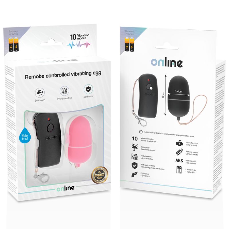 HUEVO VIBRADOR ONLINE - CON MANDO CONTROL REMOTO ROSA