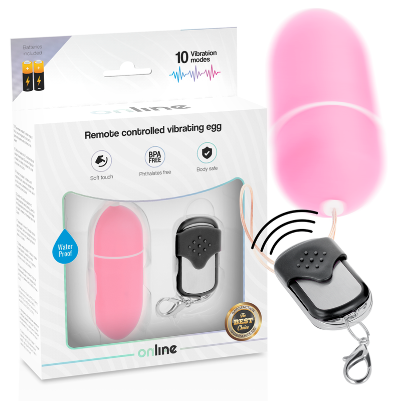 HUEVO VIBRADOR ONLINE - CONTROL REMOTO TALLA L ROSA