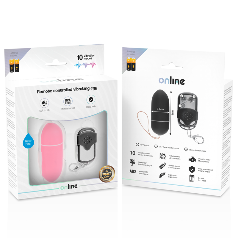 HUEVO VIBRADOR ONLINE - CONTROL REMOTO TALLA L ROSA