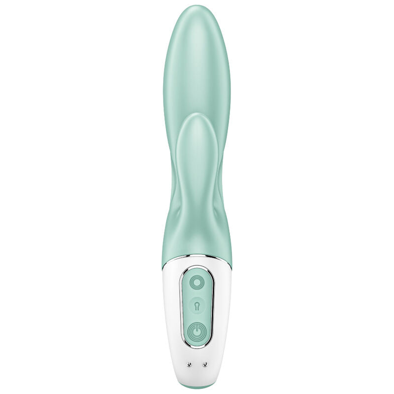 AIR PUMP BUNNY 5+ VIBRADOR RABBIT INFLABLE CON APP VERDE RECARGABLE USB SATISFYER