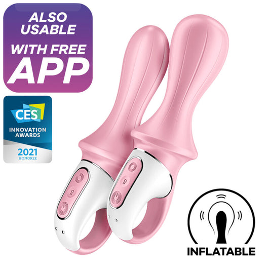 AIR PUMP BOOTY 5+ VIBRADOR ANAL INFLABLE CON APP ROSA RECARGABLE USB
