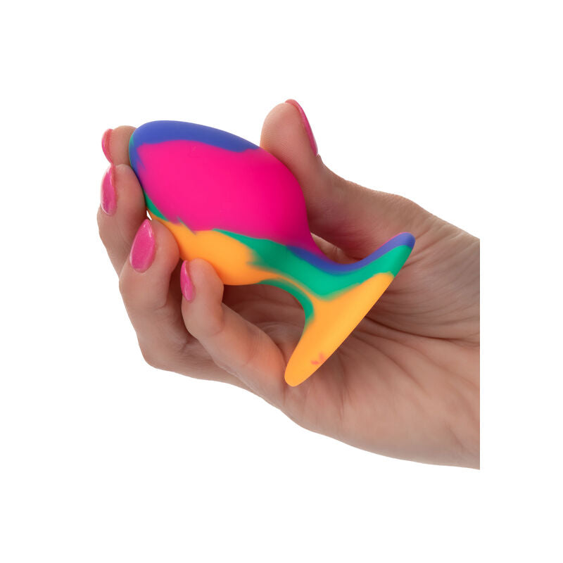 PLUG ANAL CÓNICO TEXTURADO UNISEX 7,5 X 3,25CM CALEXOTICS - CHEEKY MEDIUM TIE-DYE