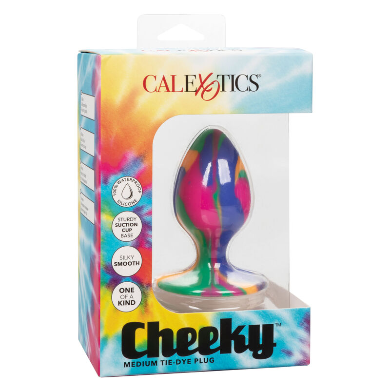 PLUG ANAL CÓNICO TEXTURADO UNISEX 7,5 X 3,25CM CALEXOTICS - CHEEKY MEDIUM TIE-DYE
